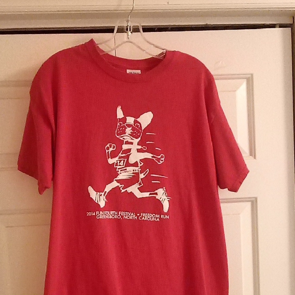 Men's Large Red Graphic T-Shirt July 4th